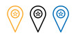 © Shehab - location pin icons with star symbols in different colors