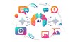 © Muhammad - Artificial intelligence brain processes various data streams including voice, text, and visual media for innovation.