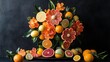 © Imtisal - A whimsical design featuring whole and sliced citrus fruits styled as blooming flowers