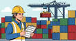 © MUHAMAD - Warehouse Supervisor Monitoring Shipping Containers at Port