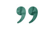 © Vitalo4ok - Green paper quotation marks (double quotes) with crumpled texture, isolated on transparent background