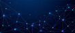 © Abdullah9934 - Abstract digital network background with glowing connected nodes and bright lines on a dark blue gradient illustrating data communication, technology flow, and futuristic connectivity.