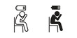 © iconic - Tired person icon for mobile concept and web apps, editable stroke