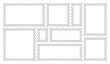 © sojibadnan354 - Postage stamp set. Mockup postage stamps. Blank postage stamps. Post stamp frame and border. Zigzag edge and scallop edge. Rectangle shape with zigzag edges.