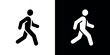 © Creative Tarek - Black and white running person symbols on contrasting backgrounds