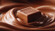 © spyrakot - Close-up of Melting Chocolate Piece with Glossy Highlights