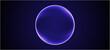 © nijom - neon futuristic 3d sphere of blue purple glowing digital waves particles future technology concept engineering science abstract energy orb data innovations , abstract blue background with circles