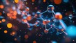 © Olga Ко - Detailed scientific 3D illustration of a protein molecule structure showing atoms and peptide bonds, representing chemistry, biotechnology, DNA research, and pharmaceutical science