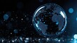 © Arif - Illuminated digital representation of the planet contained within a clear sphere against a dark background