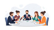 © Bina - Business Meeting: Diverse Team Collaborating Around Table Discussing Strategy