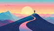 © Joko - Smooth optimistic journey illustration promoting positive life flow. Gentle progress path visualizing peaceful forward movement. Hopeful direction concept with soft sunrise tones