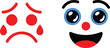 © Mossadessur Rahman - Sad and Happy Clown Face Emoji Icons Flat Vector Set