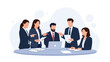 © Tirta - Diverse business team collaborating around a table with laptop and documents