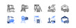 © Jefri - Transport infrastructure icon set with multimodal transport, logistics facilities, cargo movement, freight systems, and storage operations.