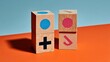 © nicole - Minimalist Gender Symbols on Wooden Blocks with Color Contrast