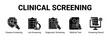 © Jefri - Clinical Screening web banner icon concept, with Disease Screening, Lab Screening, Diagnostic Screening, Medical Test.