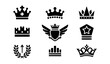© Ms - SEO Friendly TitleBold black crown icons collection for logos, awards, and branding design