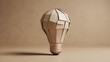 © ArifinIslam - Wooden light bulb symbol representing creative idea and innovation