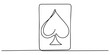 © Gerish - continuous line of playing cards.ace card single line vector.ace card icon drawn in one line,  Winning poker hand. Set of hearts, spades, clubs, diamonds ace. Card games. Modern continuous line draw.