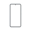 © ChunkyDude - Isolated blue smartphone mockup template with white blank screen. Front view. No background