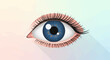 © Ahay - Close up of a blue eye with long lashes against a soft gradient background