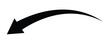© Snap Smith - Black curve arrow pointing leftward direction. Arrow icon use for your web site design, logo, app, UI. arrow indicated the direction symbol. Vector illustration isolated on white background.