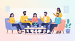 © Nindi - Diverse people in casual attire discuss ideas while seated around a table