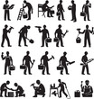 © shanajbegum - Black vector business people icon set with stick figure silhouettes and office worker pictogram symbols