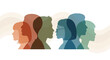© Wesley - Silhouettes of diverse people facing each other, symbolizing connection and communication across different groups.