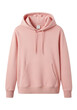 © Nusrat - Pink hoodie sweatshirt with drawstrings and kangaroo pocket front view