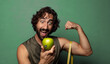 © kues1 - young adult bearded man. fitness and diet concept