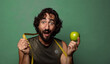 © kues1 - young adult bearded man. fitness and diet concept
