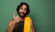 © kues1 - young adult bearded man with a towel. fitness concept