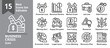 © Dreams Studio - Business Crisis icon set. Contains financial trouble, risk management, emergency decisions, market downturns, stress, recovery planning, and corporate challenges. Editable outline vector illustration.