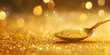 © Professional - Golden Grains on Spoon with Warm Bokeh Light Background