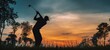 © Inna - The Golfer Silhouette Swinging at Sunset on a Scenic Golf Course Landscape