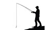 © Taylor - A fisherman casting a line against a bright backdrop silhouette