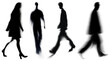 © Rawpixel.com - PNG Silhouettes walking in motion on transparent background
