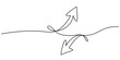 © Ratna Art_Gallery - Continuous line drawing of two arrows pointing in opposite directions on a plain white background Vector, illustration