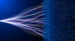 © MistoGraphy - Abstract visualization of data streams flowing and converging into a complex digital matrix of code, representing big data, artificial intelligence, and information processing.
