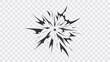 © Oleg - Compact comic style central burst symbol with sharp impact lines and transparent background. Dynamic explosion mark forming strong visual emphasis, suitable for action effects, hit impact, power.