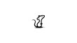 © mukha - Minimalist Hand-Drawn Mouse Illustration in Sketchy Style, Simple Black and White Rodent Standing on White Background