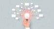 © Clifford - creative idea generation with interconnected speech bubbles and light bulb