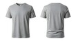 © MSTJANNATUL - A pair of plain grey t-shirts displayed from front and back view.