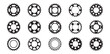 © MDABDUR - Gear sprocket collection isolated on white background industrial wheel vector icons