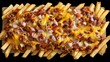 © VictorCanalesStudio - French fries covered in chili, melted cheese, diced onions, and tomatoes