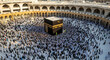 © Maker - A large crowd of pilgrims gathers around the Kaaba in Mecca