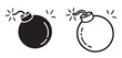 © Rasel - A simple illustration of two cartoon bombs with fuses lit, one black and one white.