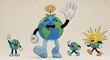 © Mehedi - Earth day cartoon characters promoting environmental awareness and sustainability