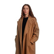 © Svetlana - Young woman in a brown coat posing on a transparent background